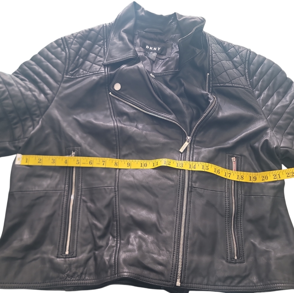 Dkny Women's Moto Black Leather Jacket